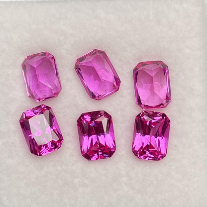 Pirmiana Radiant shape Lab Grown Pink Sapphire Loose Gemstones for Jewelry Making