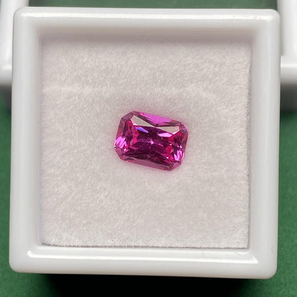 Pirmiana Radiant shape Lab Grown Pink Sapphire Loose Gemstones for Jewelry Making