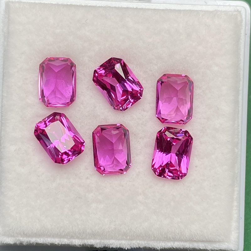 Pirmiana Radiant shape Lab Grown Pink Sapphire Loose Gemstones for Jewelry Making