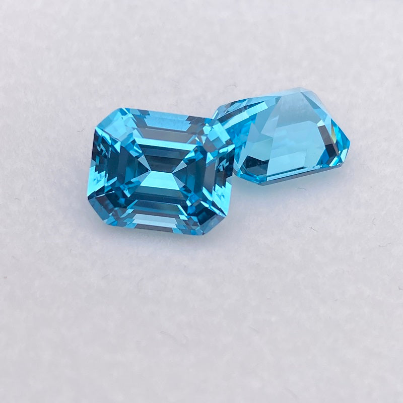 Pirmiana  1.79-9ct Emerald Cut Lab Grown Aquamarine Sapphire  Loose Gemstones for Jewelry Making