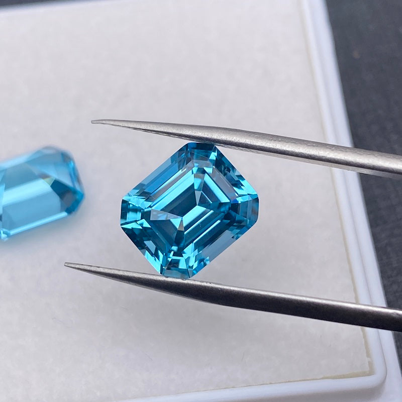 Pirmiana  1.79-9ct Emerald Cut Lab Grown Aquamarine Sapphire  Loose Gemstones for Jewelry Making
