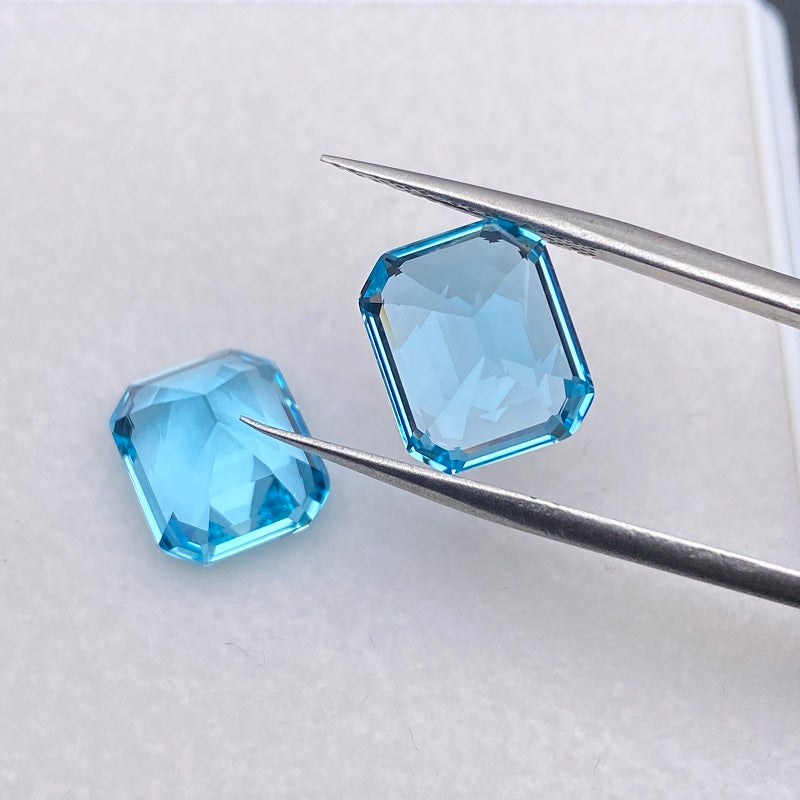 Pirmiana  1.79-9ct Emerald Cut Lab Grown Aquamarine Sapphire  Loose Gemstones for Jewelry Making