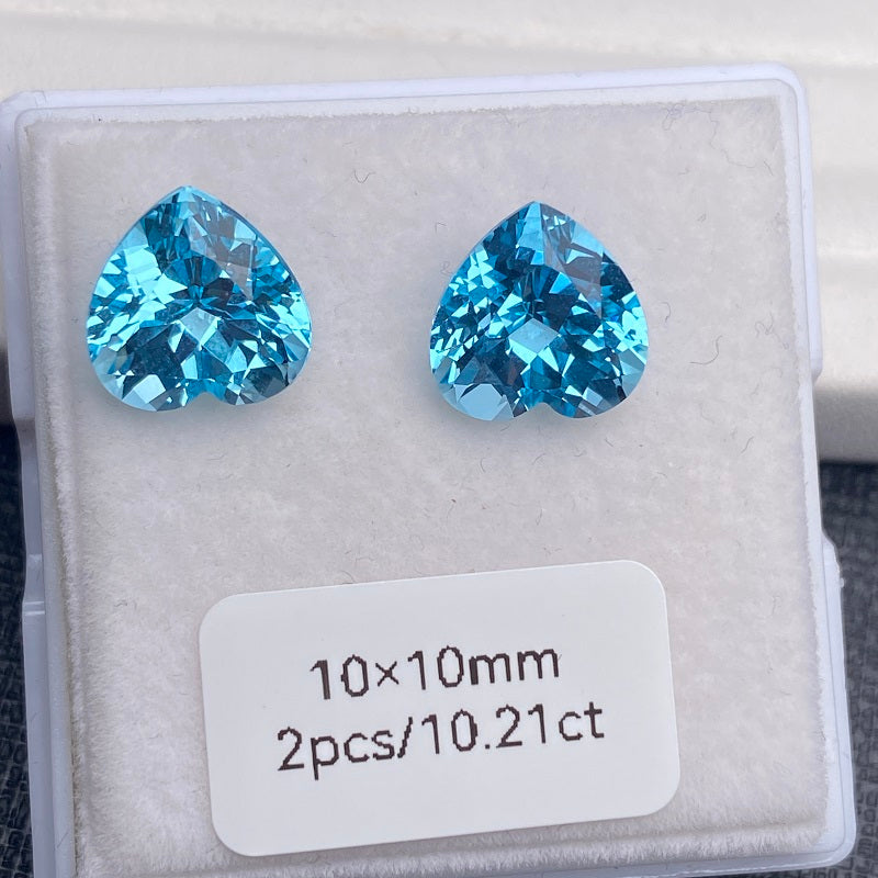 Pirmiana  5.105ct Heart Cut Lab Grown Aquamarine Sapphire Loose Gemstones for Jewelry Making