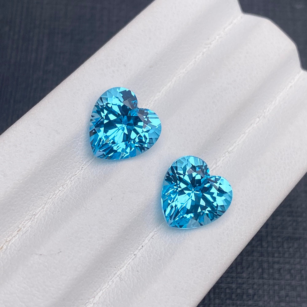 Pirmiana  5.105ct Heart Cut Lab Grown Aquamarine Sapphire Loose Gemstones for Jewelry Making