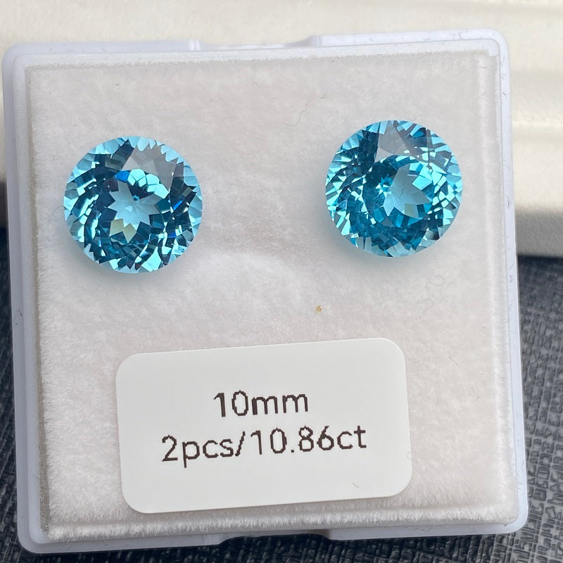 Pirmiana  5.5ct Round Cut Lab Grown Aquamarine Sapphire Loose Gemstones for Jewelry Making