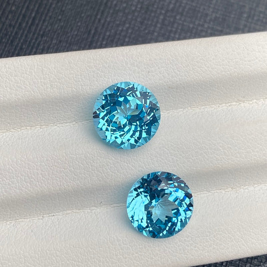 Pirmiana  5.5ct Round Cut Lab Grown Aquamarine Sapphire Loose Gemstones for Jewelry Making