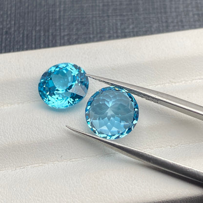 Pirmiana  5.5ct Round Cut Lab Grown Aquamarine Sapphire Loose Gemstones for Jewelry Making