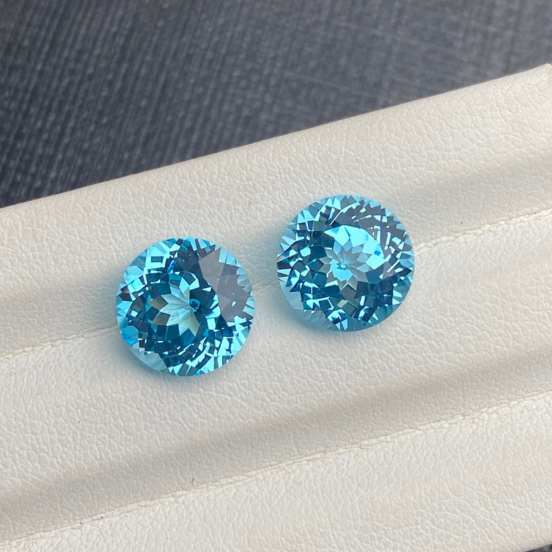 Pirmiana  5.5ct Round Cut Lab Grown Aquamarine Sapphire Loose Gemstones for Jewelry Making