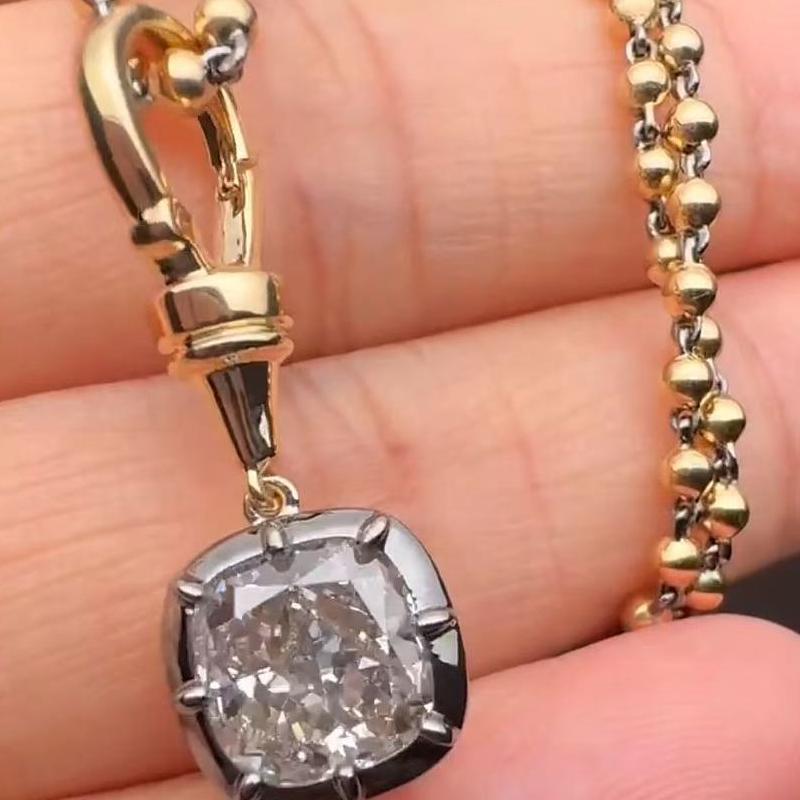 Pirmiana Customized 18k Yellow Gold 2.51ct Lab Grown Diamond Pendant for Women Party Gift