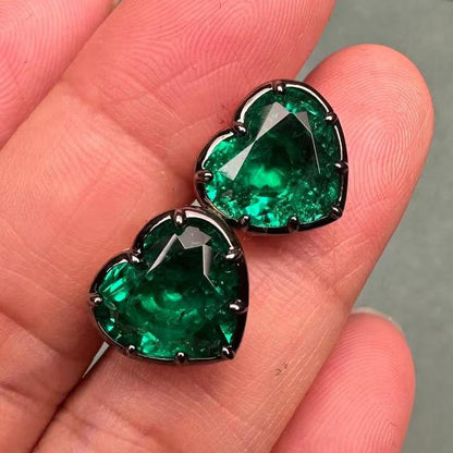Pirmiana Customized 14k yellow Gold 8ct Lab Grown Emerald Earrings for Women Party Gift