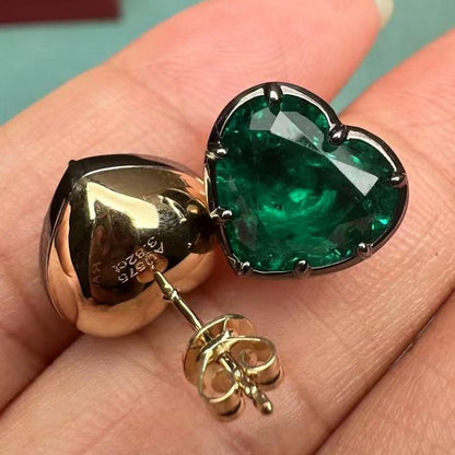 Pirmiana Customized 14k yellow Gold 8ct Lab Grown Emerald Earrings for Women Party Gift