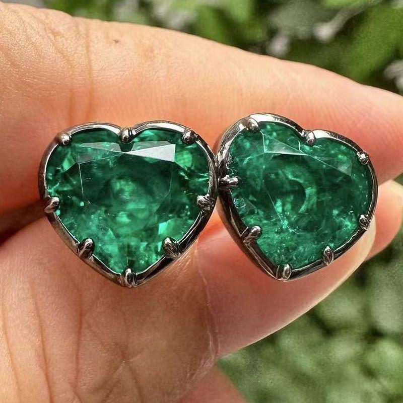 Pirmiana Customized 14k yellow Gold 8ct Lab Grown Emerald Earrings for Women Party Gift