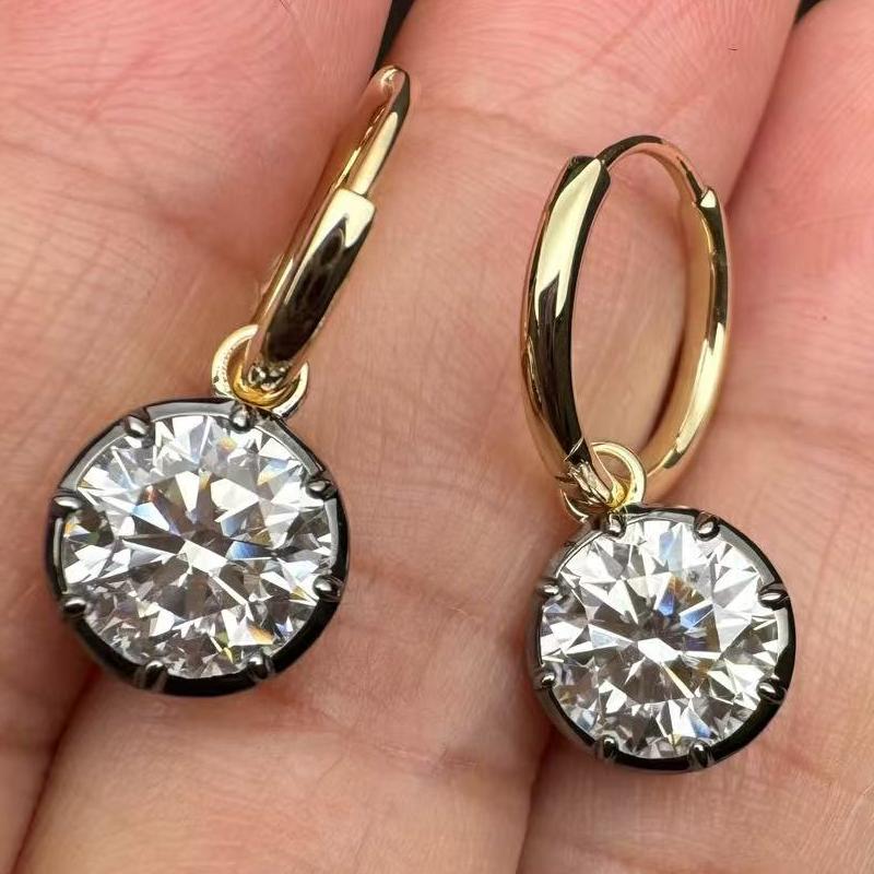 Pirmiana Customized 14k Yellow Gold 4ct Lab Grown Diamond Earrings for Women Party Gift
