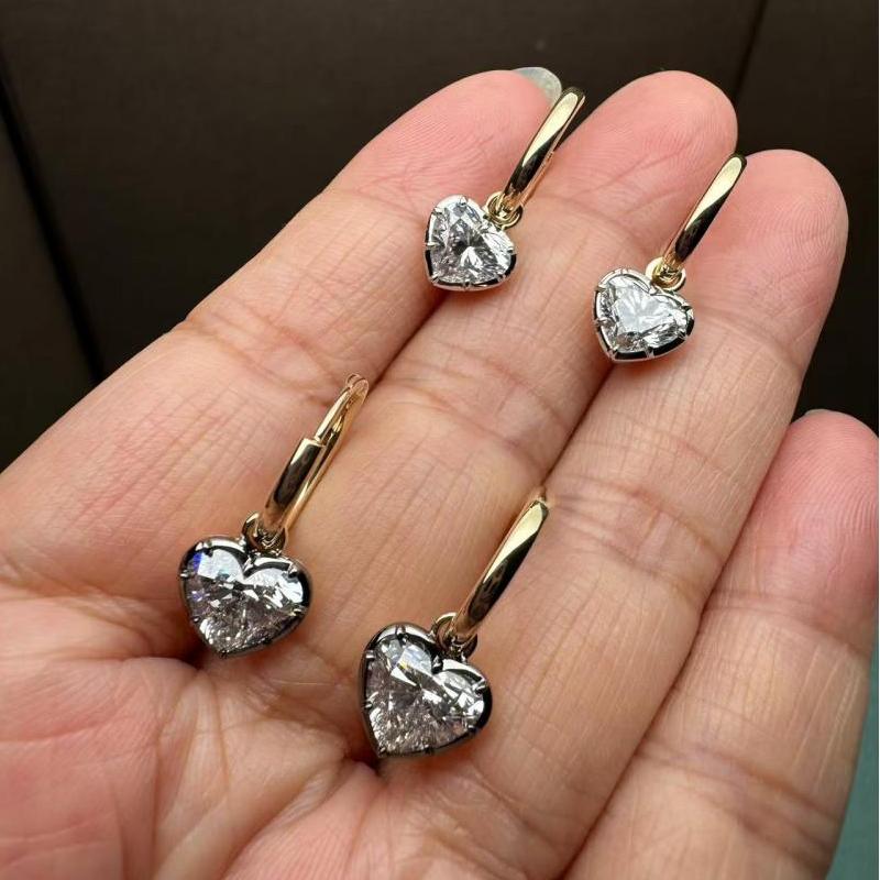 Pirmiana Customized 14k Yellow Gold 2ct Lab Grown Diamond Earrings for Women Party Gift
