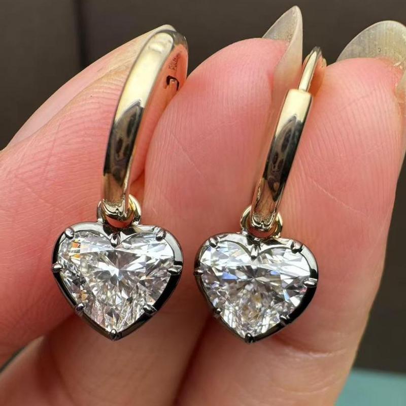 Pirmiana Customized 14k Yellow Gold 2ct Lab Grown Diamond Earrings for Women Party Gift