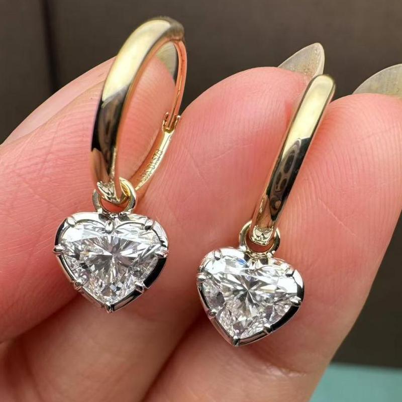 Pirmiana Customized 14k Yellow Gold 2ct Lab Grown Diamond Earrings for Women Party Gift