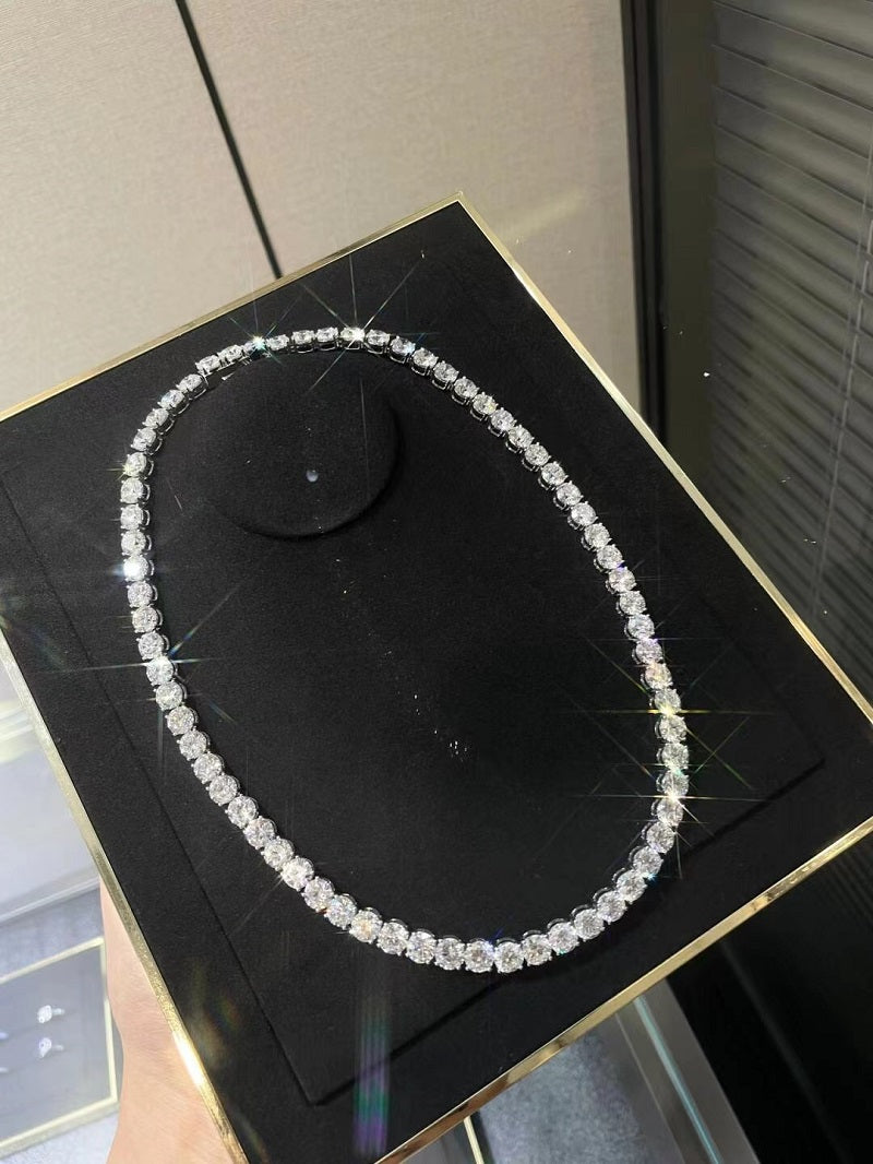 Ruif Customize 16 Inches 18k Gold 1ct Round Cut Lab Grown Diamond Tennis Necklace for Women Sparkling Full Diamond Luxury Jewelry