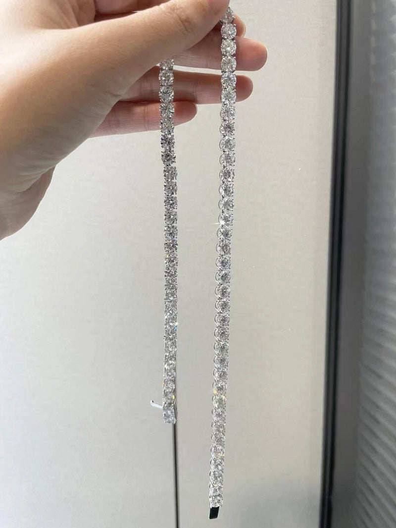 Ruif Customize 16 Inches 18k Gold 1ct Round Cut Lab Grown Diamond Tennis Necklace for Women Sparkling Full Diamond Luxury Jewelry