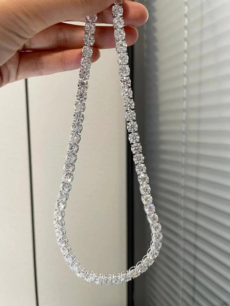 Ruif Customize 16 Inches 18k Gold 1ct Round Cut Lab Grown Diamond Tennis Necklace for Women Sparkling Full Diamond Luxury Jewelry