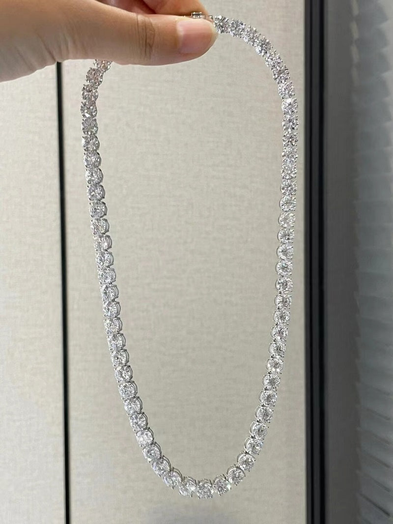 Ruif Customize 16 Inches 18k Gold 1ct Round Cut Lab Grown Diamond Tennis Necklace for Women Sparkling Full Diamond Luxury Jewelry