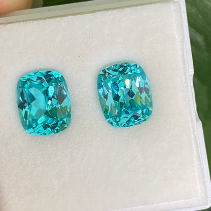 Pirmiana Cushion shape Lab Grown Paraiba Loose Gemstones for Jewelry Making