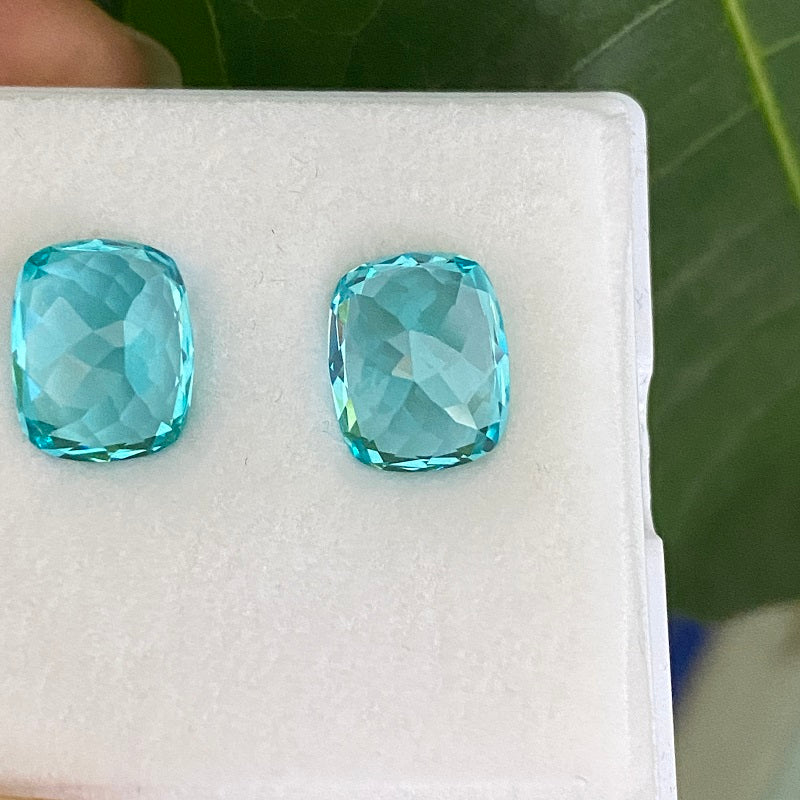 Pirmiana Cushion shape Lab Grown Paraiba Loose Gemstones for Jewelry Making