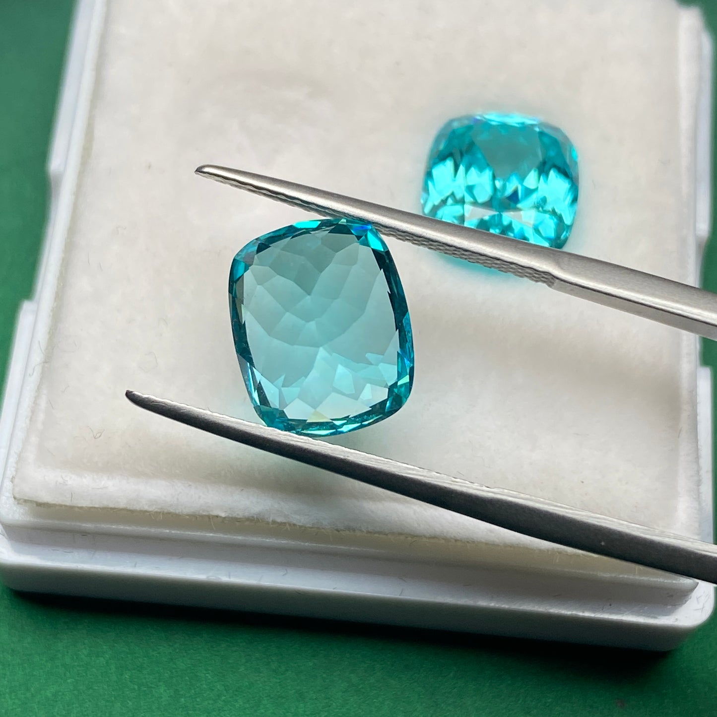 Pirmiana Cushion shape Lab Grown Paraiba Loose Gemstones for Jewelry Making