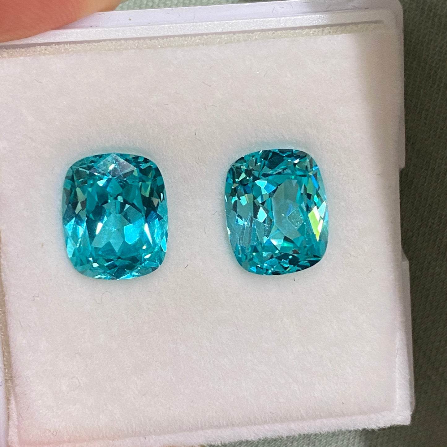 Pirmiana Cushion shape Lab Grown Paraiba Loose Gemstones for Jewelry Making