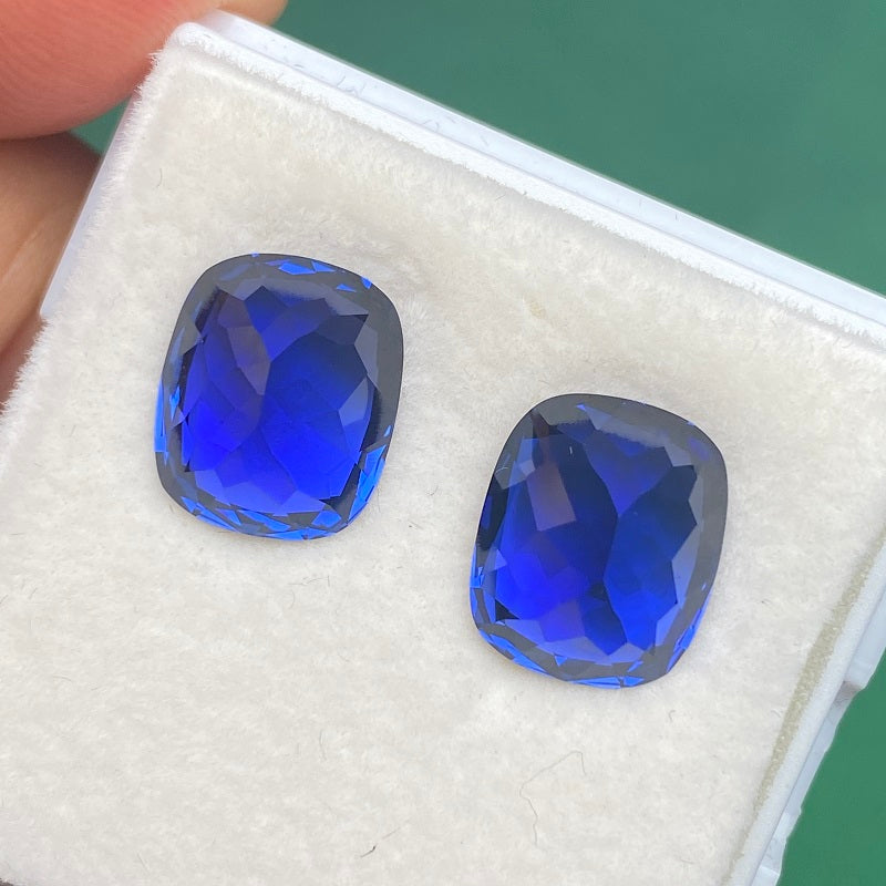 Cushion Cut Royal Blue Lab Sapphire Gemstone