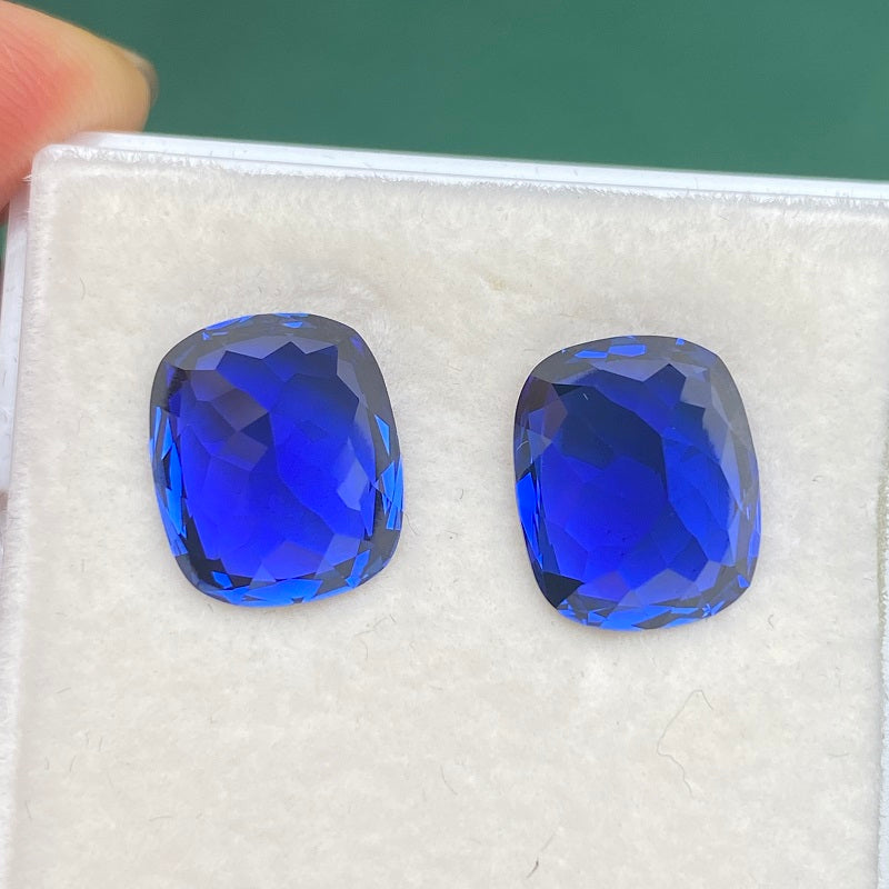 Cushion Cut Royal Blue Lab Sapphire Gemstone