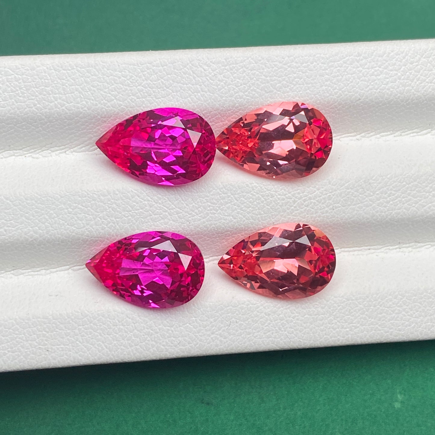 Pirmiana Pear shape Lab Grown Padparadscha Loose Gemstones for Jewelry Making