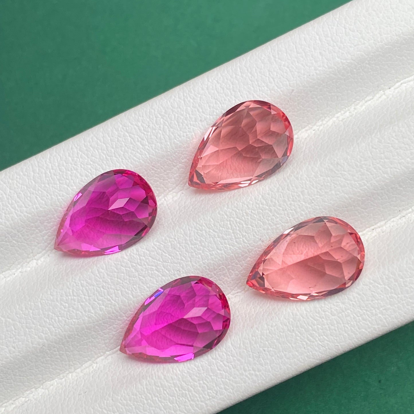 Pirmiana Pear shape Lab Grown Padparadscha Loose Gemstones for Jewelry Making