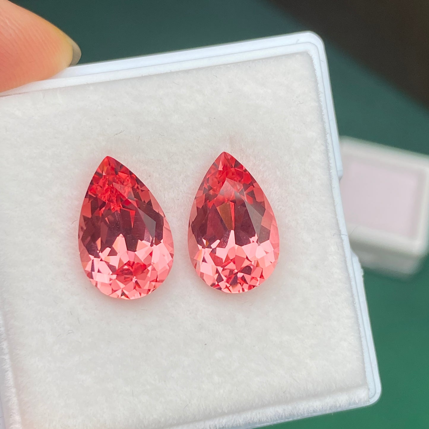 Pirmiana Pear shape Lab Grown Padparadscha Loose Gemstones for Jewelry Making