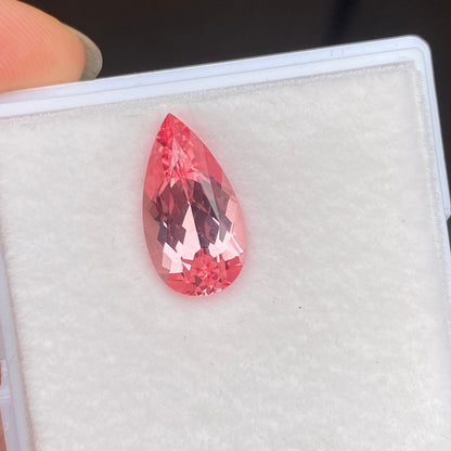 Pirmiana Pear shape Lab Grown Padparadscha Loose Gemstones for Jewelry Making