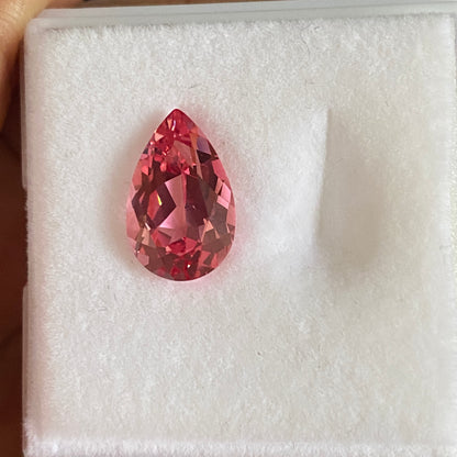 Pirmiana Pear shape Lab Grown Padparadscha Loose Gemstones for Jewelry Making