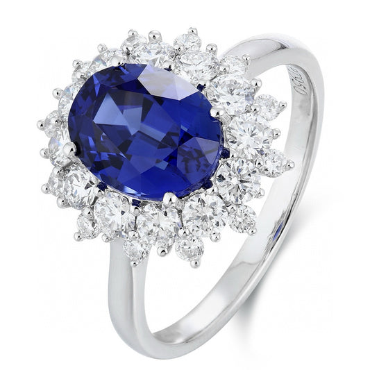 Ruif Customized about 2.7ct Lab Grown Sapphire Rings and diamond rings for Women Engagement Cocktail Jewelry