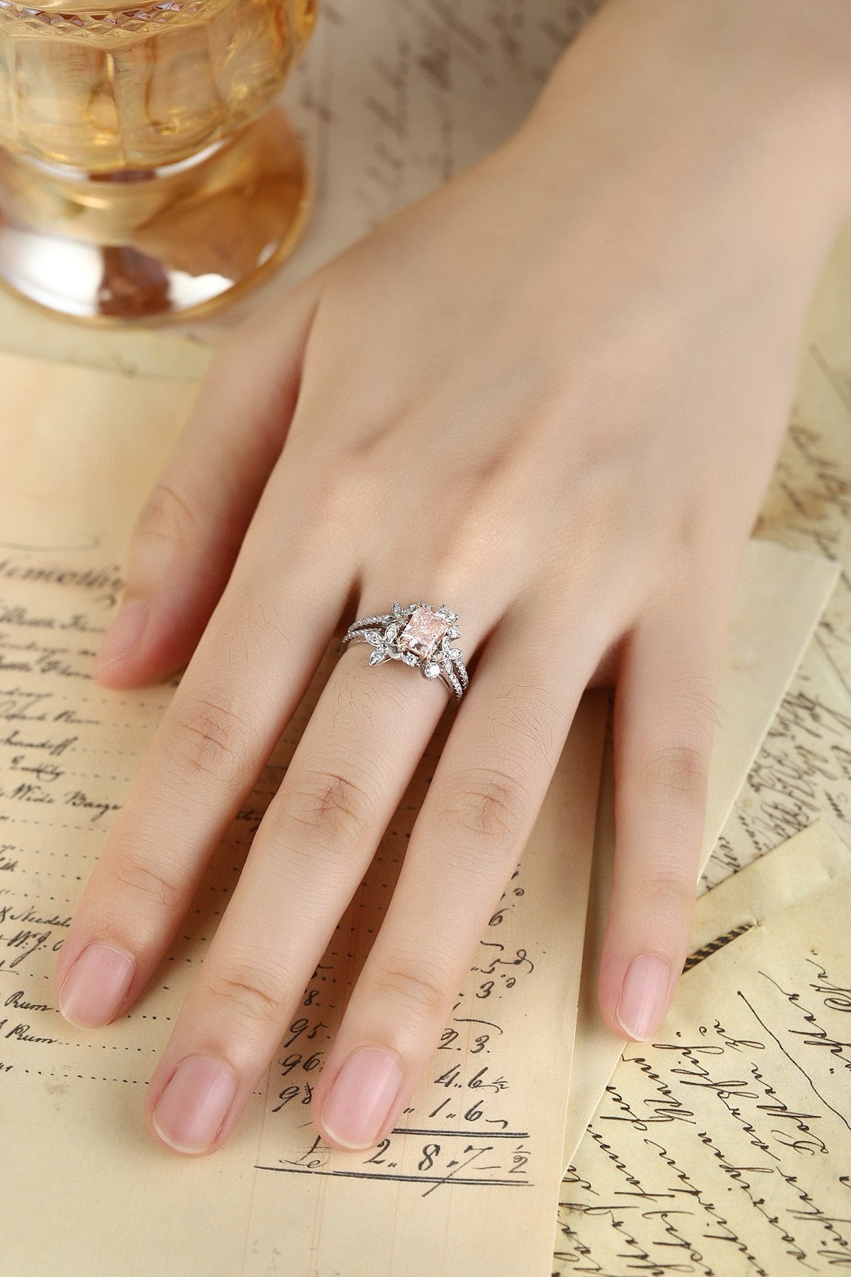 Pirmiana New Fashion 1.32ct shining Lab Grown Pink Diamond Rings PT950 Platinum Jewelry Engagement Gift Women