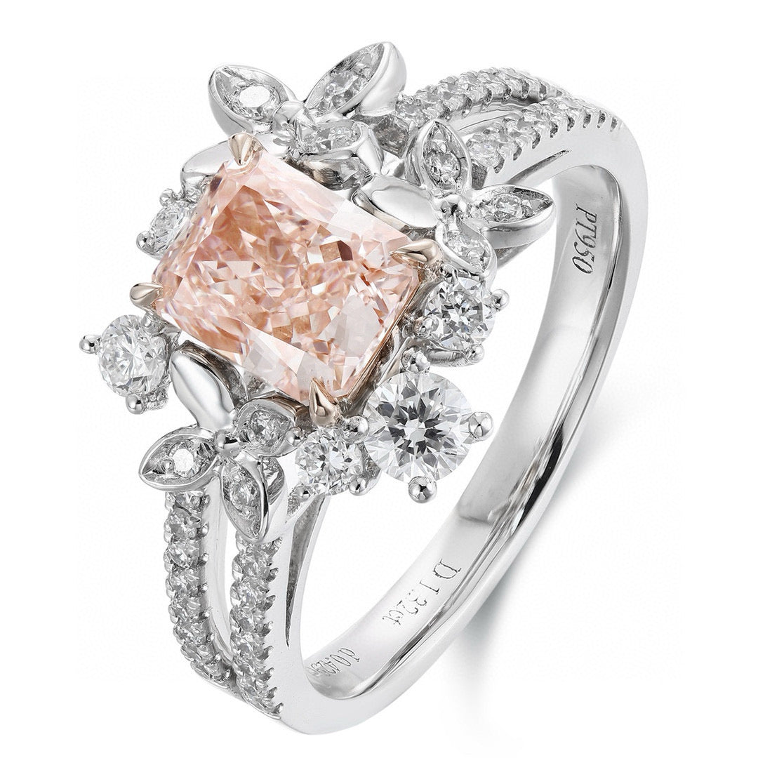 Pirmiana New Fashion 1.32ct shining Lab Grown Pink Diamond Rings PT950 Platinum Jewelry Engagement Gift Women