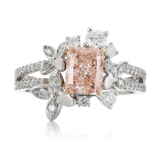 Pirmiana New Fashion 1.32ct shining Lab Grown Pink Diamond Rings PT950 Platinum Jewelry Engagement Gift Women