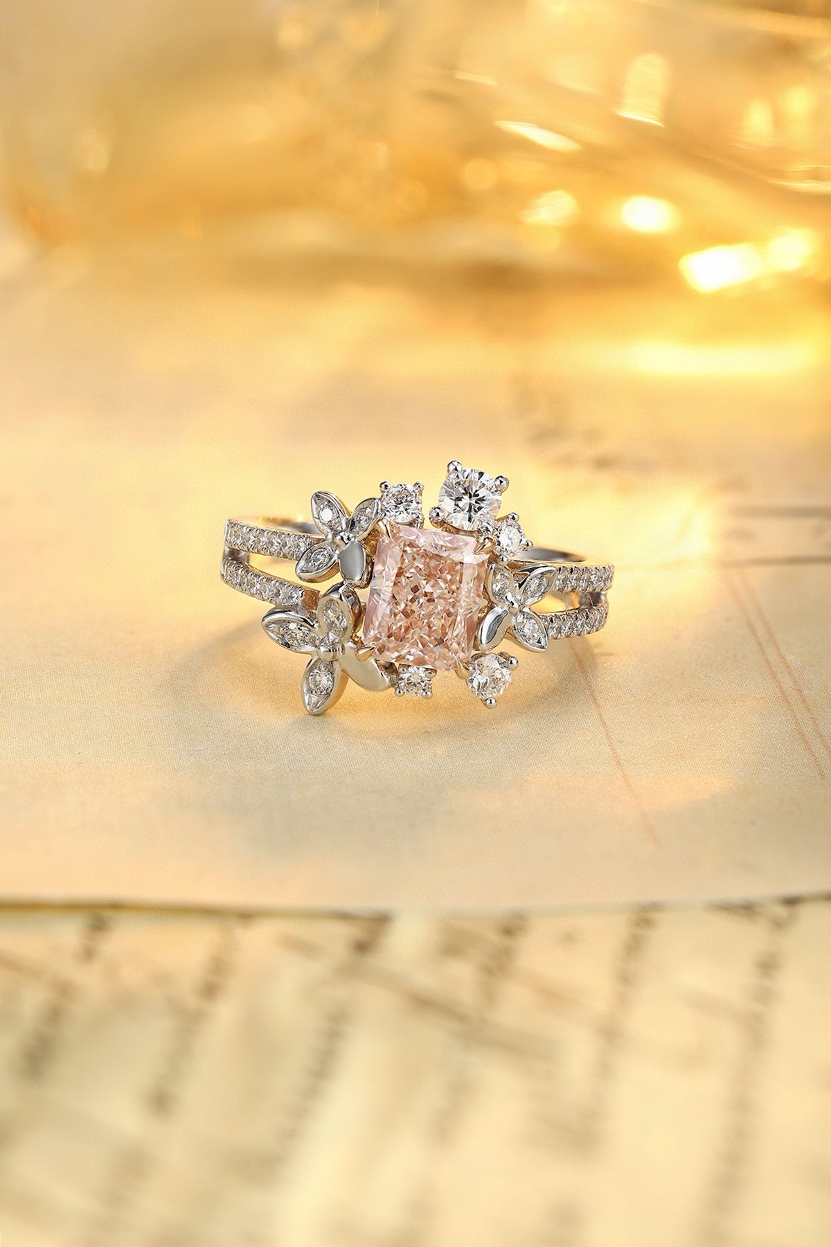 Pirmiana New Fashion 1.32ct shining Lab Grown Pink Diamond Rings PT950 Platinum Jewelry Engagement Gift Women