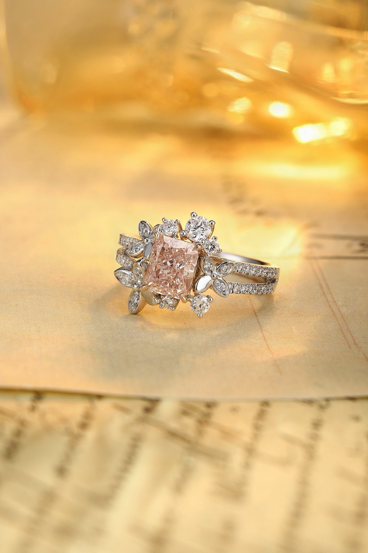 Pirmiana New Fashion 1.32ct shining Lab Grown Pink Diamond Rings PT950 Platinum Jewelry Engagement Gift Women