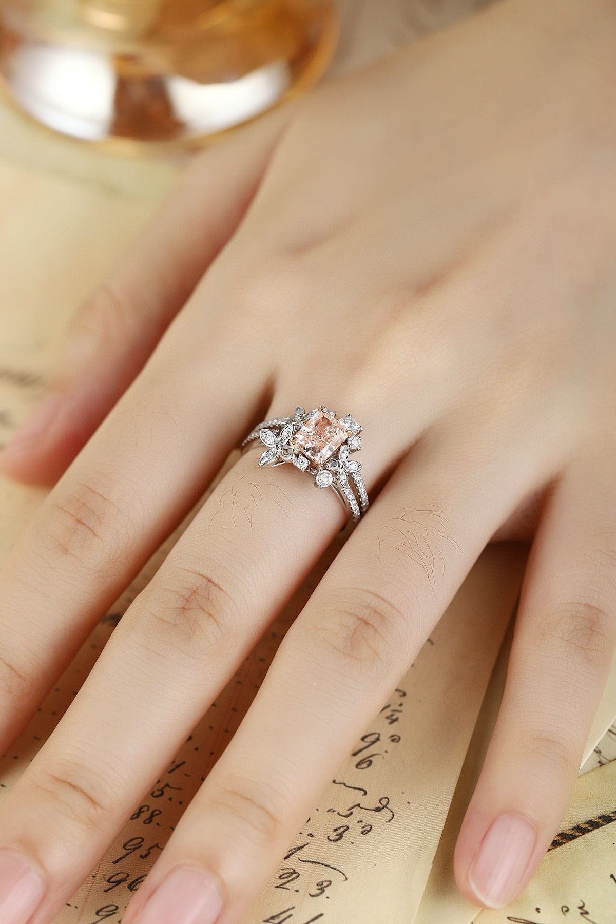 Pirmiana New Fashion 1.32ct shining Lab Grown Pink Diamond Rings PT950 Platinum Jewelry Engagement Gift Women