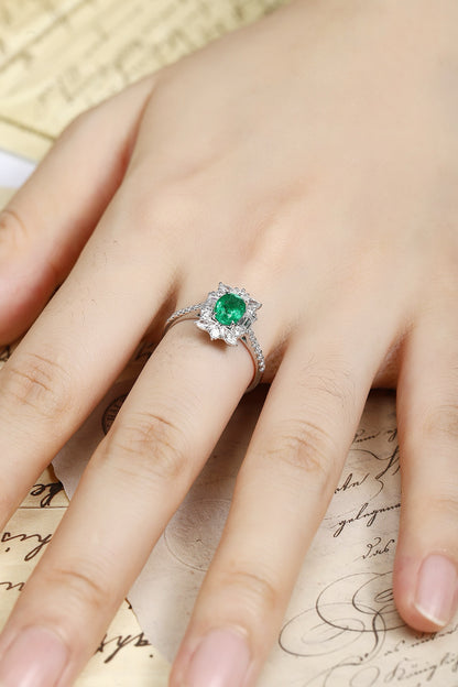 Pirmiana Customized 18k Gold 0.73ct Lab Grown Emerald with 0.69ct Diamond Ring Jewelry Engagement Gift Women