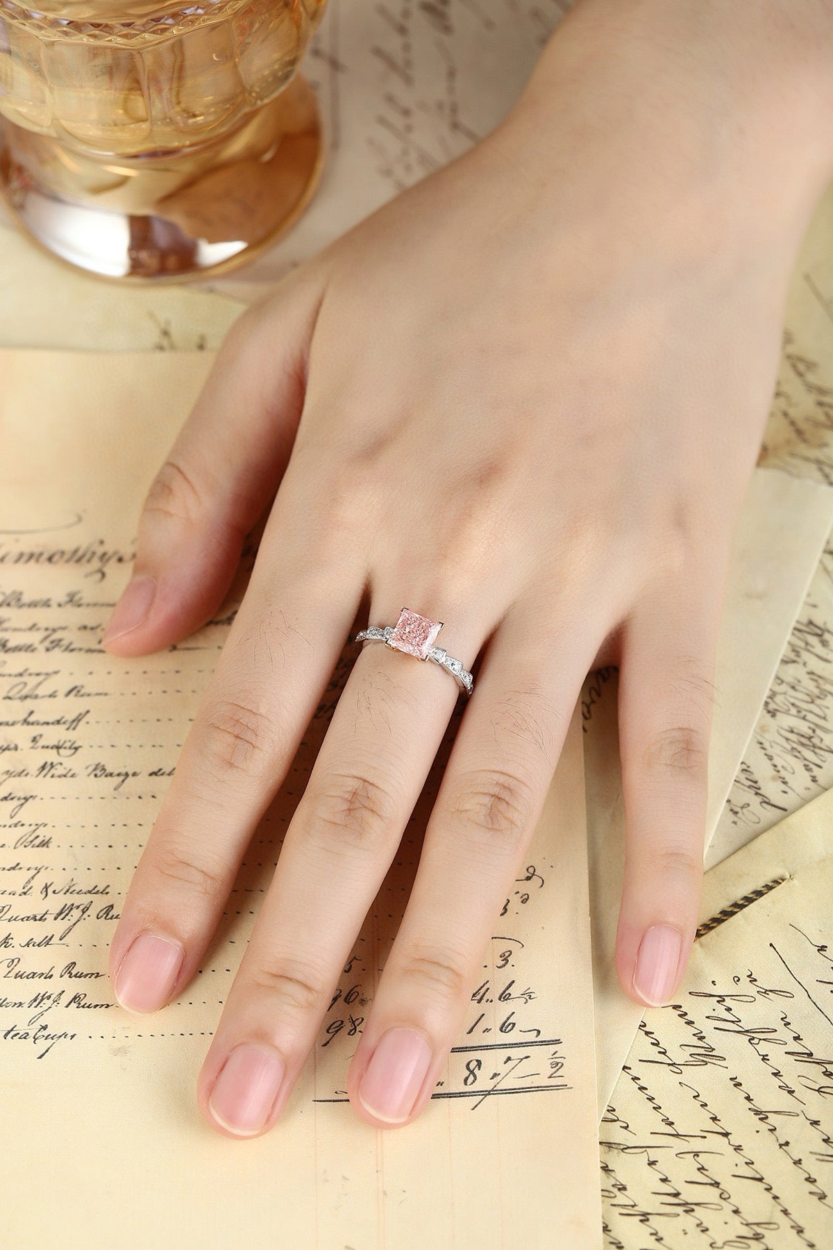 Pirmiana New Fashion 1.49ct shining Lab Grown Pink Diamond Rings PT950 Platinum Jewelry Engagement Gift Women