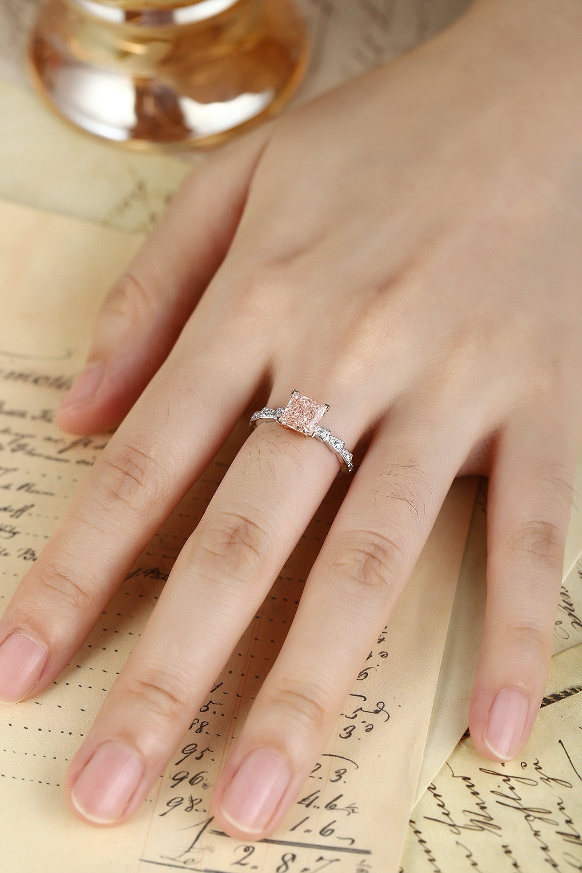 Pirmiana New Fashion 1.49ct shining Lab Grown Pink Diamond Rings PT950 Platinum Jewelry Engagement Gift Women