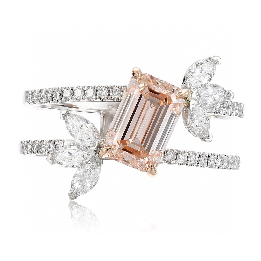 Pirmiana New Fashion 1.32ct beautiful Lab Grown Pink Diamond Rings PT950 Platinum Jewelry Engagement Gift Women