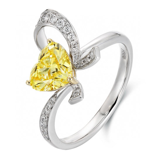 Pirmiana New Fashion 1.14ct shining Lab Grown Yellow Diamond Rings PT950 Platinum Jewelry Engagement Gift Women