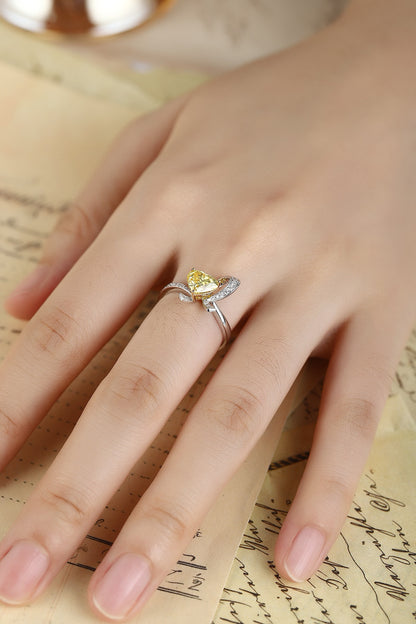 Pirmiana New Fashion 1.14ct shining Lab Grown Yellow Diamond Rings PT950 Platinum Jewelry Engagement Gift Women