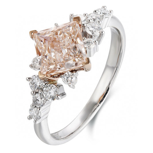 Pirmiana New Fashion 1.5ct shining Lab Grown Pink Diamond Rings PT950 Platinum Jewelry Engagement Gift Women
