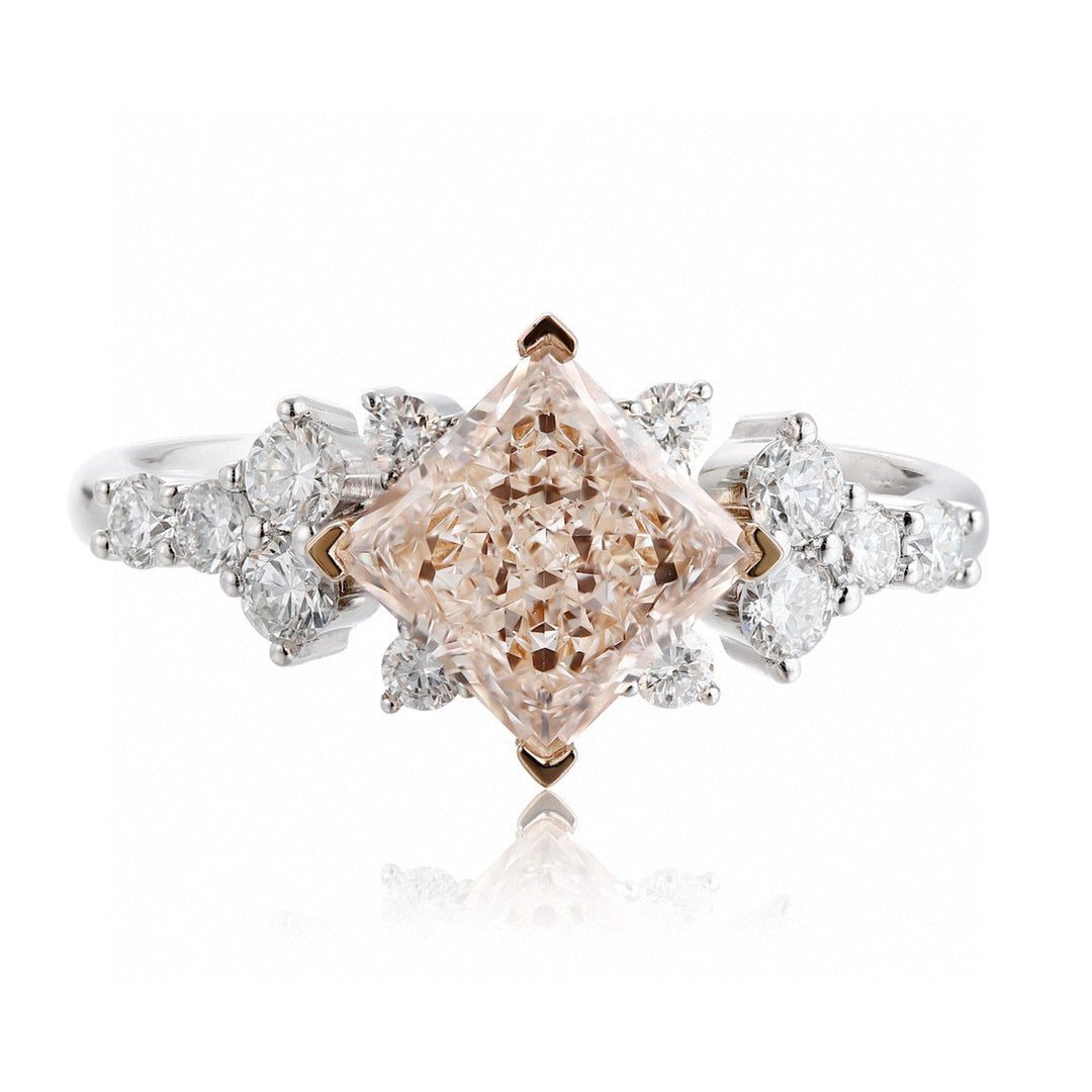 Pirmiana New Fashion 1.5ct shining Lab Grown Pink Diamond Rings PT950 Platinum Jewelry Engagement Gift Women